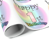 Happy 1st Birthday (roze) ラッピングペーパー (ロールコーナー)