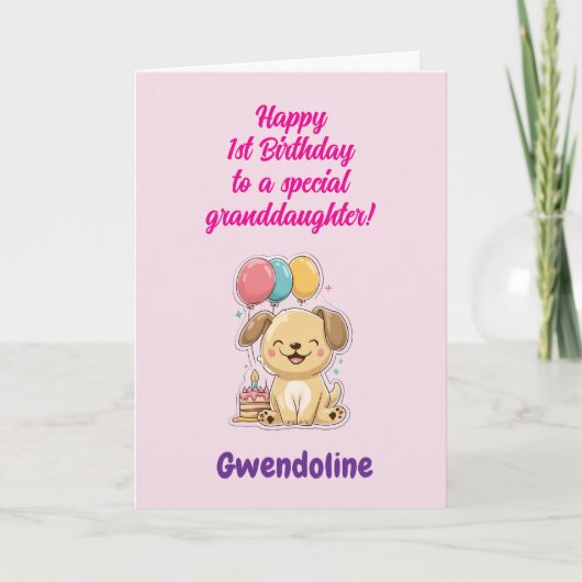 Happy 1st Birthday Special Granddaughter, Giant カード (正面)