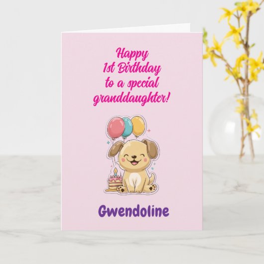 Happy 1st Birthday Special Granddaughter, Giant カード (黄色い花)