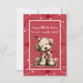 Happy 1st. Birthday to Our Cuddly Bear 招待状 (正面)