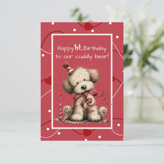 Happy 1st. Birthday to Our Cuddly Bear 招待状 (スタンド正面)