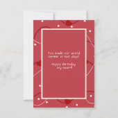 Happy 1st. Birthday to Our Cuddly Bear 招待状 (裏面)