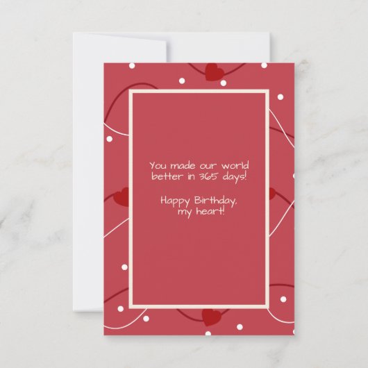 Happy 1st. Birthday to Our Cuddly Bear 招待状 (裏面)