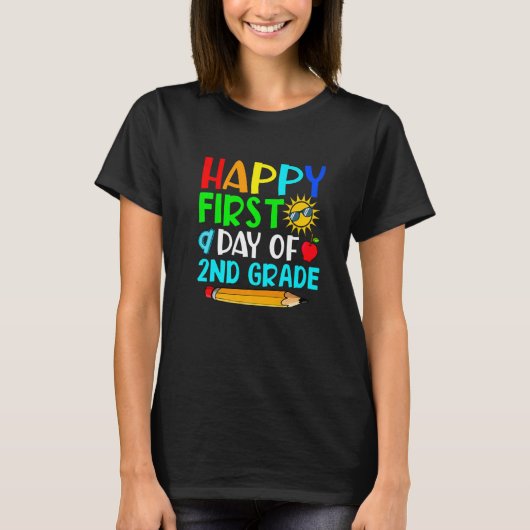Happy 1st Day Of School Second Grade Back To Schoo Tシャツ (正面)