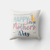 Happy 1st Ever Mothers Day Baby Shower クッション (裏面)