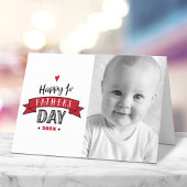 Happy 1st Father's Dayフォトはっきりしたタイポグラフィ赤 カード