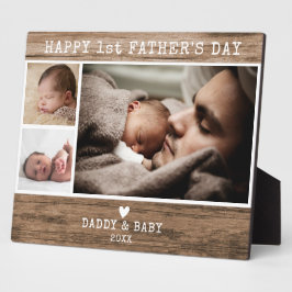 Happy 1st Father's Day 3 Photo 素朴 Wood フォトプラーク