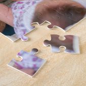 Happy 1st Father's Day 6 Photo Collage 素朴 Wood ジグソーパズル (側面)