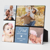 Happy 1st Father's Day Black Blue 4フォトコラージュ フォトプラーク (側面)