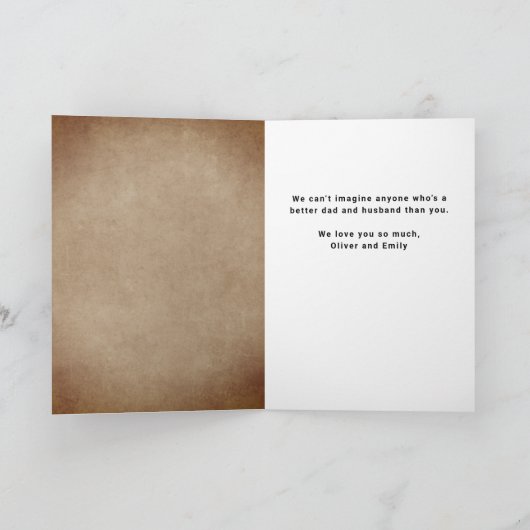 Happy 1st Father's Day Daddy Flower 3 Photo カード (内部)