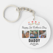 Happy 1st Father's Day Daddy Keepsake 3 Photo キーホルダー (正面)