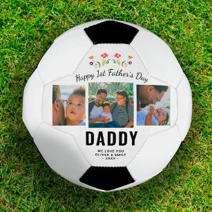 Happy 1st Father's Day Daddy Keepsake 3 Photo サッカーボール