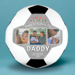 Happy 1st Father's Day Daddy Keepsake 3 Photo サッカーボール