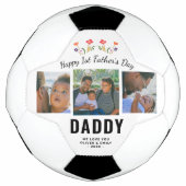 Happy 1st Father's Day Daddy Keepsake 3 Photo サッカーボール (正面)
