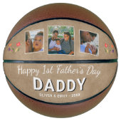 Happy 1st Father's Day Daddy Keepsake 3 Photo バスケットボール (正面)