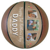 Happy 1st Father's Day Daddy Keepsake 3 Photo バスケットボール (縦)
