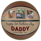 Happy 1st Father's Day Daddy Keepsake 3 Photo バスケットボール (正面)