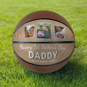 Happy 1st Father's Day Daddy Keepsake 3 Photo バスケットボール