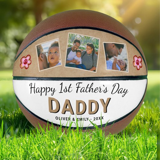 Happy 1st Father's Day Daddy Keepsake 3 Photo バスケットボール