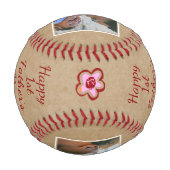 Happy 1st Father's Day Daddy Keepsake 3 Photo 野球ボール (裏面)