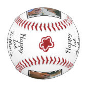 Happy 1st Father's Day Daddy Keepsake 3 Photo 野球ボール (裏面)