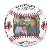 Happy 1st Father's Day Daddy Keepsake 3 Photo 野球ボール (正面)