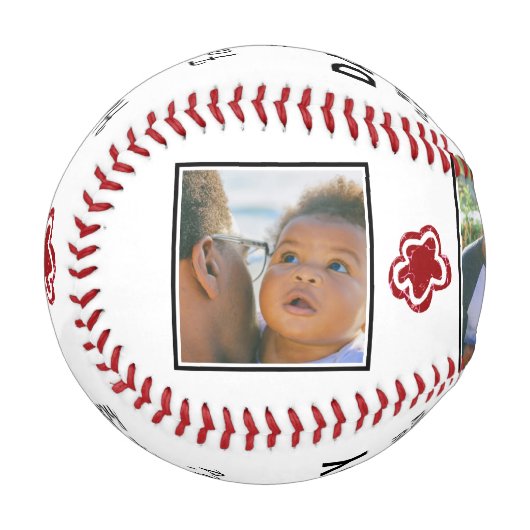 Happy 1st Father's Day Daddy Keepsake 3 Photo 野球ボール (正面左)