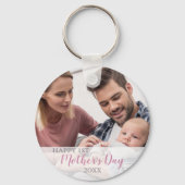 Happy 1st Mothers Day 2026ベビーガール写真 キーホルダー (正面)