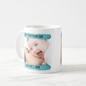 Happy 1st Mothers Day 2 Photo Aqua Brusstroke コーヒーマグカップ (正面左)