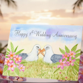 Happy 1st Wedding Anniversary  Laysan Albatross カード