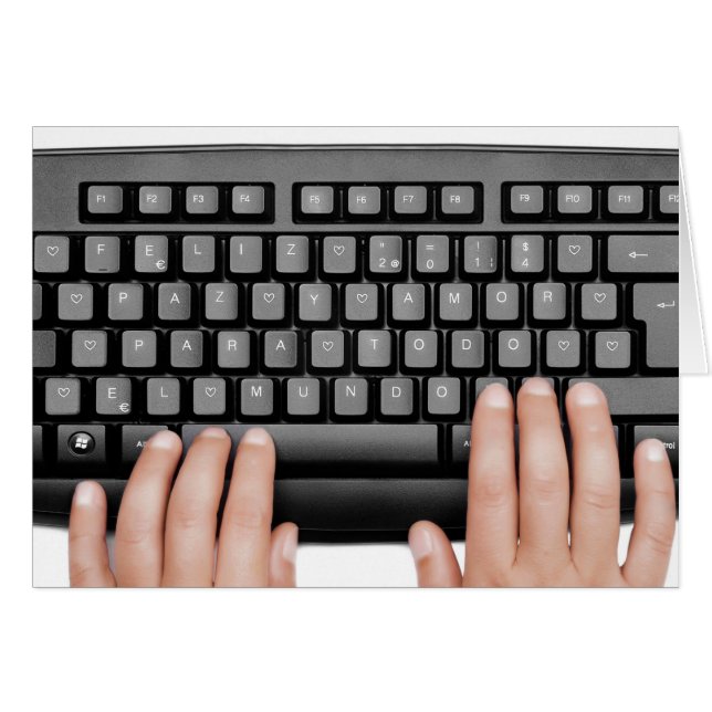 Happy 2014 keyboard messageFeliz 2014 paz y amor (正面横)