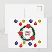 Happy 2019はがき ポストカード (正面/裏面)