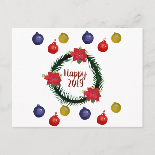 Happy 2019はがき ポストカード (正面)
