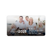 Happy 2023タイポグラフィ新年の写真アドレス ラベル (正面)