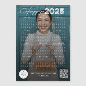 Happy 2025カレンダー年始の写真磁気カード (正面)