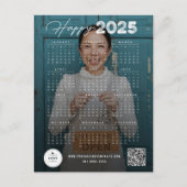 Happy 2025スクリプモダントカレンダー新年写真 シーズンポストカード (正面)