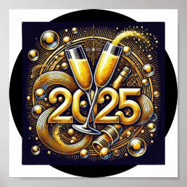 Happy 2025デジタルダウンロード – DTFに最適 ポスター