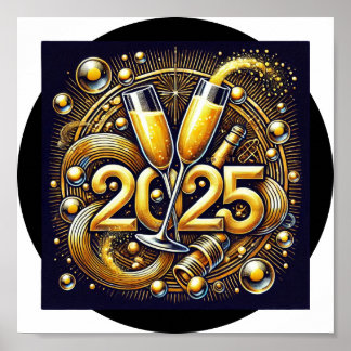 Happy 2025デジタルダウンロード – DTFに最適 ポスター