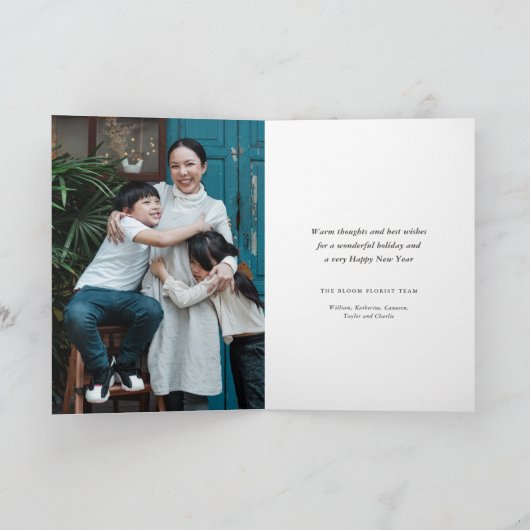 Happy 2025 Blocksフレームタイポグラフィ新年写真 シーズンカード (内部)