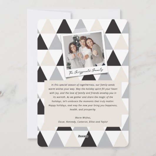 Happy 2025 Blocksフレームタイポグラフィ新年写真 シーズンカード (裏面)