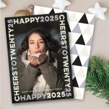 Happy 2025 Blocksフレームタイポグラフィ新年写真