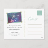 Happy 2025 Blocksフレームタイポグラフィ新年写真 シーズンポストカード (裏面)