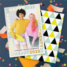 Happy 2025 Blocksフレームタイポグラフィ新年写真