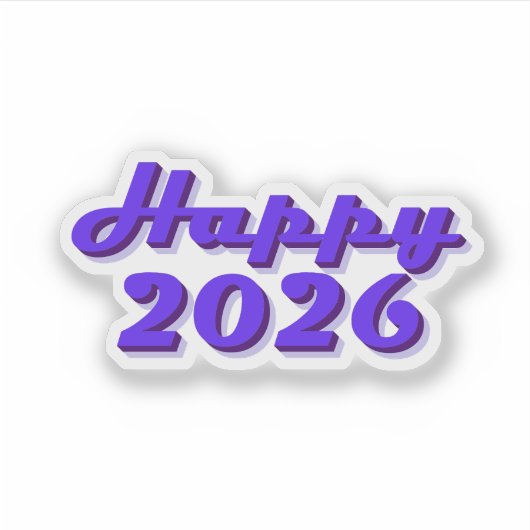 Happy 2026 シール (正面)