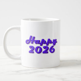 Happy 2026 ジャンボコーヒーマグカップ