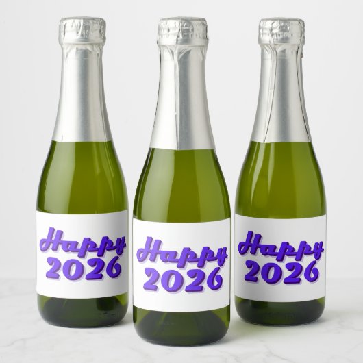 Happy 2026 スパークリングワインラベル (ボトル)