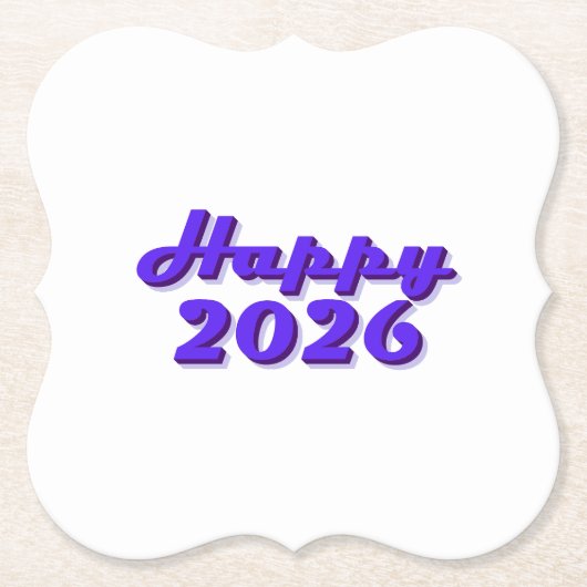 Happy 2026 ペーパーコースター (正面)