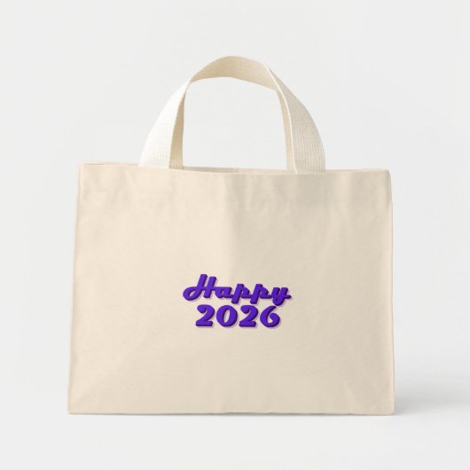 Happy 2026 ミニトートバッグ (正面)
