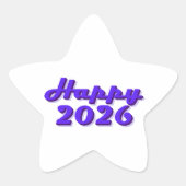 Happy 2026 星シール (正面)