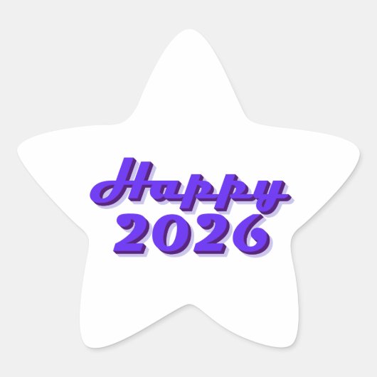 Happy 2026 星シール (正面)
